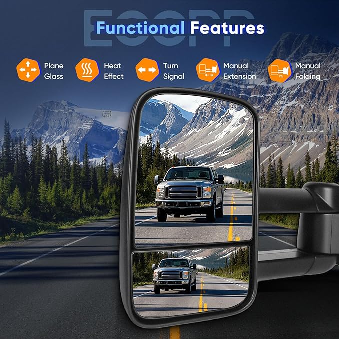 ECCPP Towing Mirror Fit 2005-2007 Silverado Sierra 1500 HD 2003-2006 Silverado Sierra 1500 2500 3500 Suburban 1500 Suburban 2500 Tahoe Yukon XL