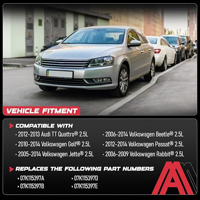 Engine Oil Filter Housing Assembly by AA Ignition- Replaces 07K115397A, 07K115397B, 07K115397D - Compatible with Audi and Volkswagen 2.5L - 2005-2014 Jetta, Golf Beetle, Passat, Rabbit, TT Quattro