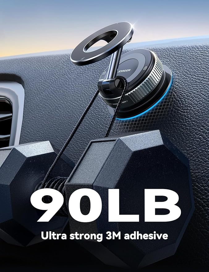 JOYROOM Magsafe Car Mount, Vacuum Car Phone Mount with Strong Magnet, 360° Metal Strut Suction Cup Phone Mount for iPhone 17 Pro Max/16 15 14 13 12 Series& Android Magsafe Case, Dark Blue