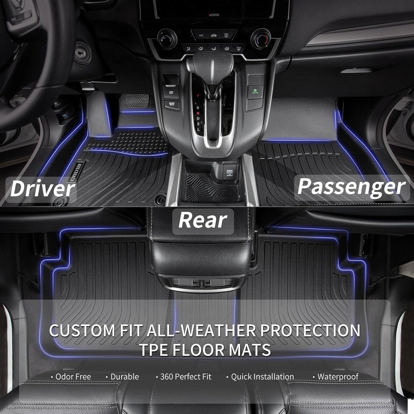 KELCSEECS® Floor Mats & Cargo Liner Custom for 2019-2022 Lexus UX(Not Fit Hybrid),All Weather Protection TPE Floor Liners Front& Rear Row Full Set Lexus UX Accessories Black