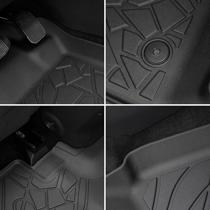 Floor Mats Customized Fit for Ford F250 F350 F450 F550 2017-2025 2026 SuperCrew Cab Bucket Seat with Under Seat Storage, All Weather TPE Car Mats, Door Sill Guards Accessories