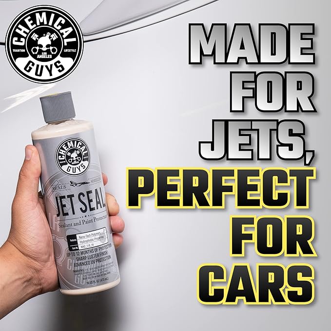 Chemical Guys JetSeal Anti-Corrosion Sealant & Paint Protectant - Advanced Paint Sealant for Cars, Trucks, Motorcycles, SUVs & RVs, Provides Durable Protection & High Gloss Finish, 16 oz
