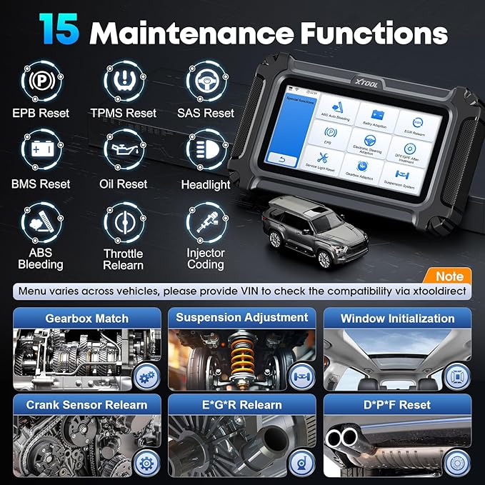 XTOOL D6 OBD2 Scanner, 2025 Full System Diagnostic Scan Tool, Free Update, 15 Services, Crank Sensor Relearn, Throttle Relearn, Oil Reset, ABS Bleed, FCA & CAN FD