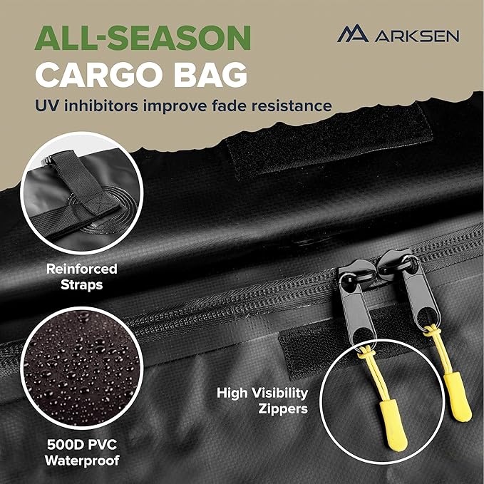 ARKSEN 30 x 50 x 6 Inch Universal Extra Wide 150LB Heavy Duty Roof Rack Cargo with 500D PVC Waterproof Cargo Bag, Car Top Luggage Holder Carrier Basket for SUV, Truck, & Car Steel Construction