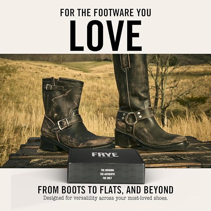 Frye Leather Care Kit – 4 Piece Set with U.S.-Made Leather Cleaner & Conditioner – Brush, Cloth, and Gift Box – Leather Shoe & Boot Cleaning Kit