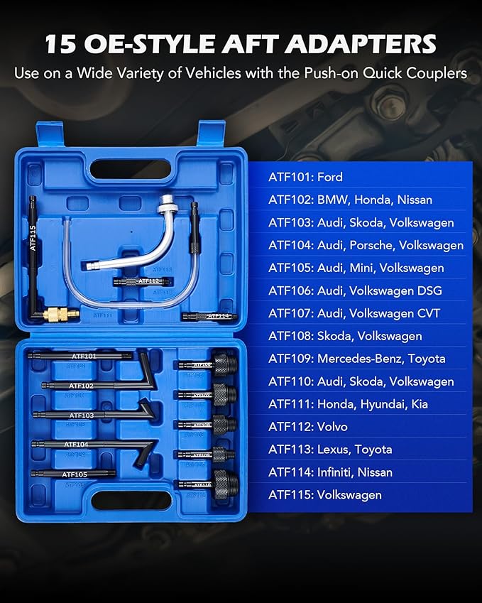 Orion Motor Tech Oil Extractor Pump and Dispenser Tool Kit, 10L Pneumatic Transmission Fluid Bleeder Set, 2.6gal 2 Way Vacuum Fluid Evacuator and Filler Oil Change Kit 15 ATF Refill Adapters 3 Hoses
