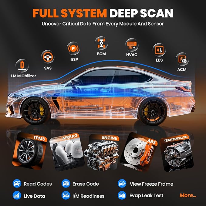 ANCEL OBD2 Scanner DS500 Elite Bidirectional Scan Tool, Full System Car Diagnostic Scanner with 28+ Reset Services, Active Test, CAN-FD, FCA Autoauth, Lifetime Free Upgrade