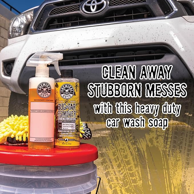Chemical Guys Bug & Tar Wash Heavy Duty Bug, Tar, Grime, Tree Sap & Bird Dropping Remover - Safe for Paint, Glass, Chrome, Plastic & All Exterior Surfaces (64 oz) CWS_104_64