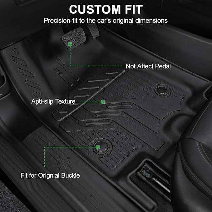 Floor Mats Custom Fit for 2025 2026 Chevrolet Chevy Equinox (Gas Model) & GMC Terrain 2025, TPE All Weather Protection Car mat Front & 2nd Row Automotive Liners & 4 Door Sill Guards Accessories