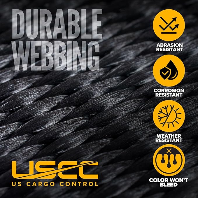 US Cargo Control Stainless Steel Ratchet Straps with Double Wire Hooks (4-Pack), 1" x 10', 1,500 LBS Break Strength, Marine Tie Down Straps for Boats, ATVs, Camping, Snow, Saltwater Applications