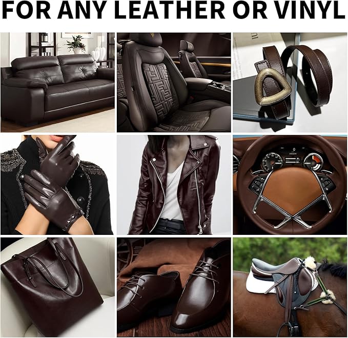 8.5oz Leather Recoloring Balm with 100ml Mink Oil,Dark Brown Leather Repair kit for Furniture and Car Interior,Leather Couch Scratch Repair,Leather Dye Paint,Mink Oil for Leather