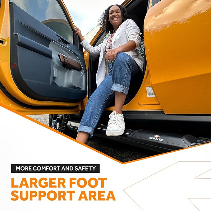 KEKO Running Board Compatible with Silverado & Sierra - Crew Cab 2019-2025 - Truck Side Steps, Nerf Bars - Anti-Slip Stepping Plates, Easy Install, Truck Accessories - 6005 T6 Aluminum & Alloy Steel