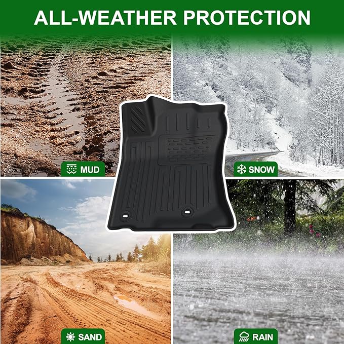 Floor Mats Fit for Toyota 4Runner 2013-2024 (5 Seats & 7 Seats), TPE All Weather Protection Floor Liners Including Front & 2nd Row & Door Sill Guards for 4 Runner Car Mat Accessories