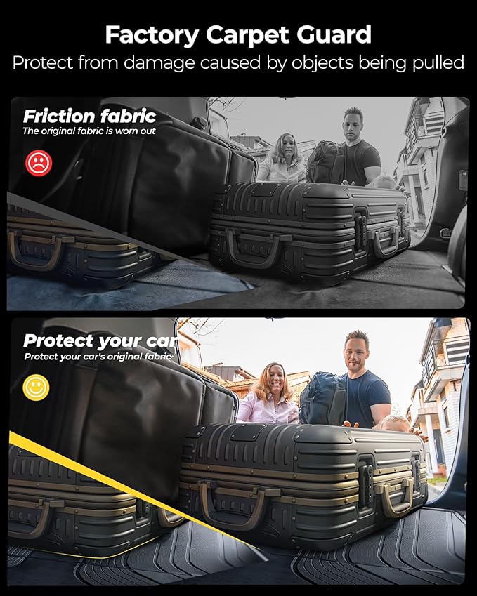 3W Cargo Liner Fit for 2021 2022 2023 2024 2025 Chevy Tahoe/GMC Yukon/Cadillac Escalade 7 Seat, TPE All Weather Custom Fit Heavy Duty Car Accessories Trunk Mats 7 Passengers