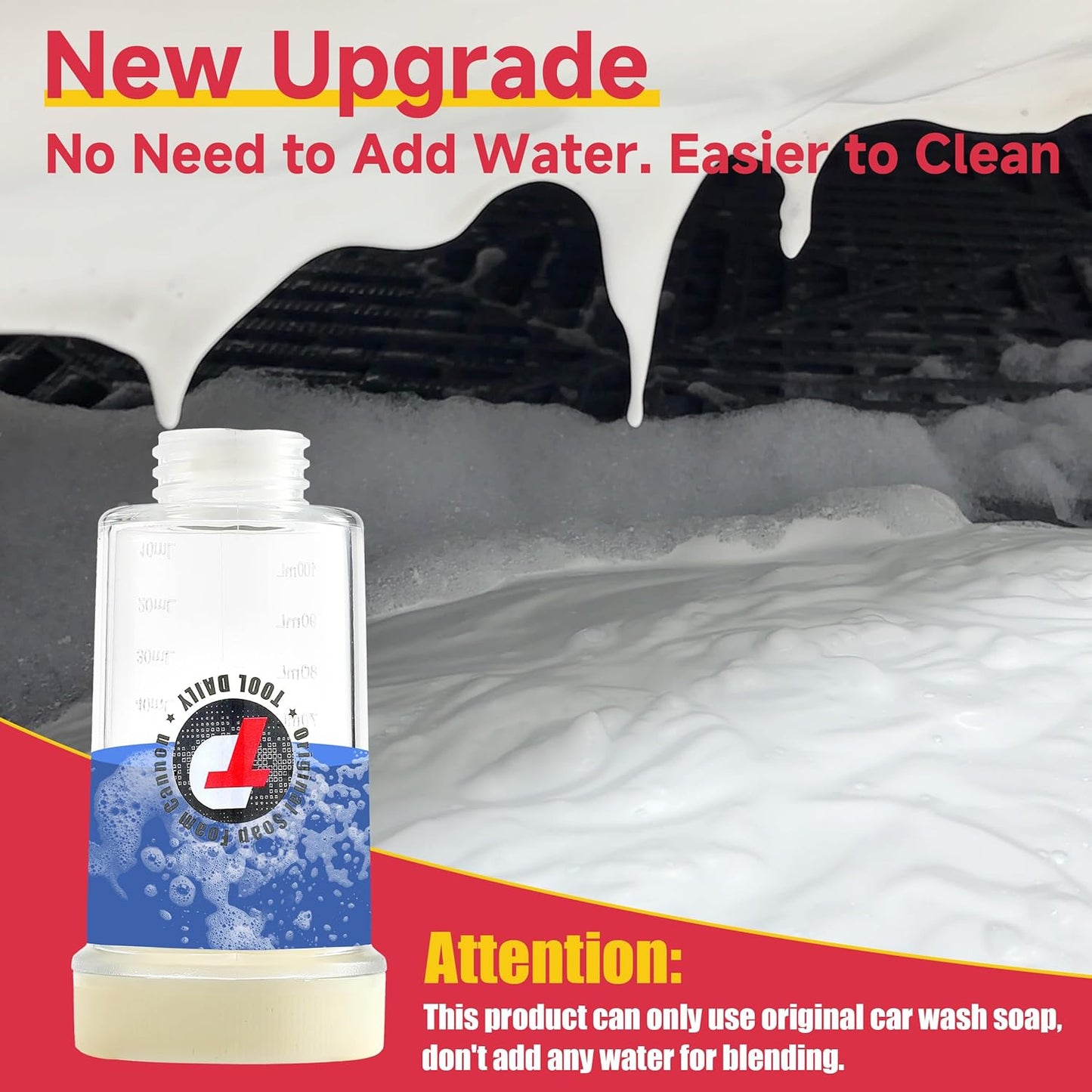 Tool Daily Foam Cannon for Pressure Washer, Original Soap Cannon for Car Washing, 5 Power Washer Spray Nozzles, 1/4 Inch Quick Connector