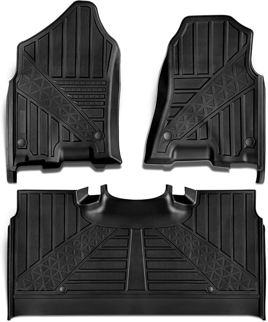 Floor Mats for 2019-2024 Dodge Ram 1500 Crew Cab with Storage | Custom Fit | Front & Rear | Front Bucket |All-Weather Car Liners for Trucks