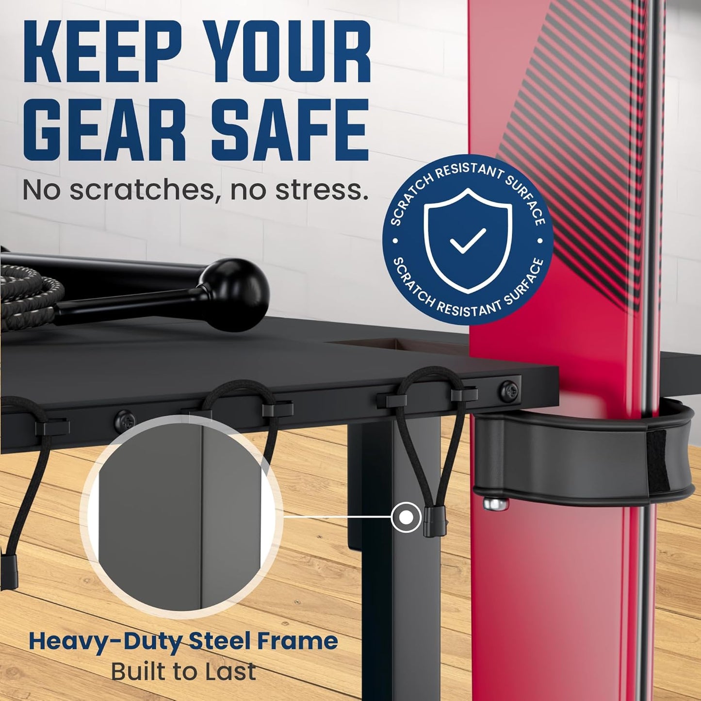 Water Ski Storage Rack – Garage Ski Rack Freestanding Organizer for Waterskis, Wakeboards, Paddleboards & Surfboards – Summer Water Sports Gear Holder for Indoor/Outdoor Use – 29x19x6 Inches