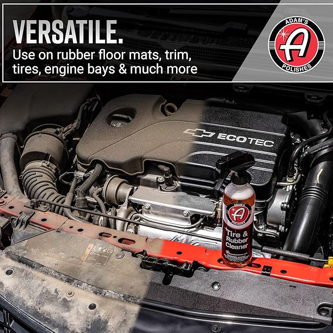 Adam's Polishes Tire & Rubber Cleaner (16 oz) - Removes Discoloration From Tires Quickly - Works Great on Tires, Rubber & Plastic Trim and Rubber Floor Mats