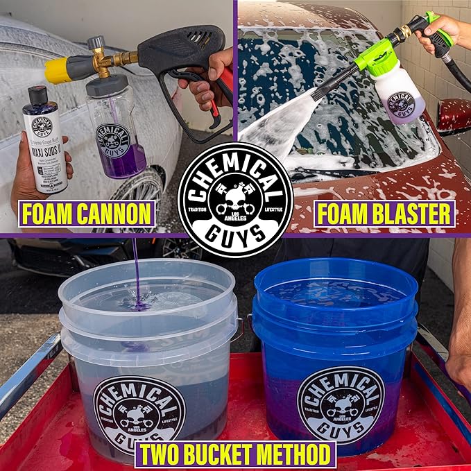 Chemical Guys CWS_1010 Maxi-Suds II Foaming Car Wash Soap (Works with Foam Cannons, Foam Guns or Bucket Washes) Safe for Cars, Trucks, Motorcycles, RVs & More, 128 fl. Oz (1 Gallon), Grape Scent