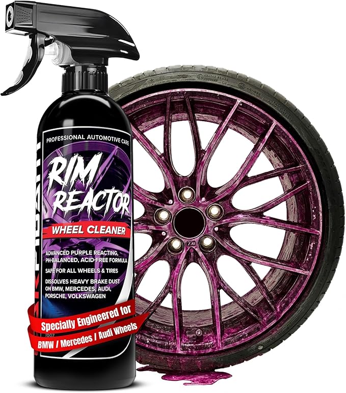 Carfidant Rim Reactor Wheel Cleaner Spray – Safe for BMW, Mercedes, Audi, VW & Porsche – Removes Brake Dust & Grime – Dilutable, pH Neutral, Non-Acidic – 16 fl oz