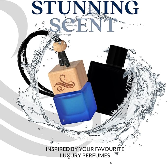 Solvère Car Air Freshener for Men | Perfume Style Freshener with Solvère Fragrance | Strong Freshener with Odour Eliminating Technology with Vent Clip | Car Air Freshener by Perfa