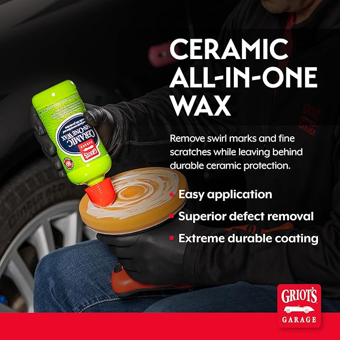Griot’s Garage Ceramic All-In-One Wax for Car Waxing, Trucks, and RVs, Ideal for Defect Removal and Paint Protection, 16 Oz, 10895