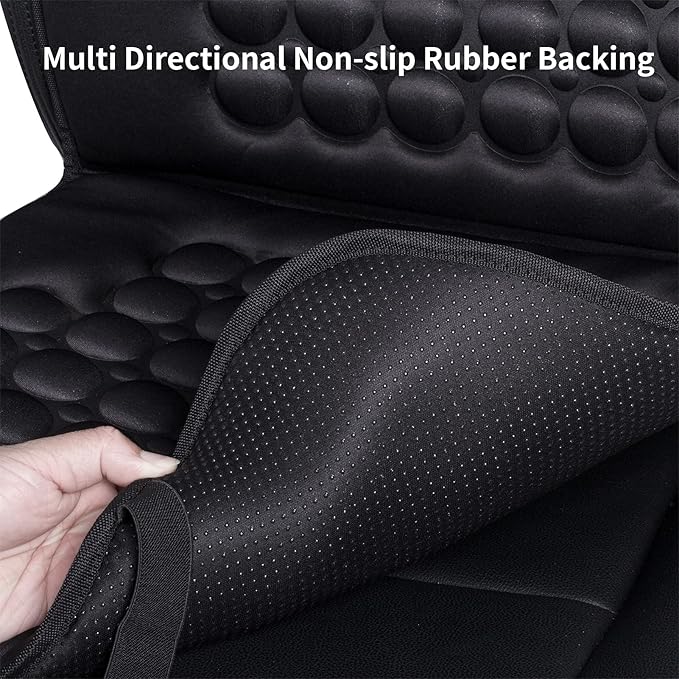 FREMONT AUTO Car Seat Cover Breathable Seat Protector- Made with Premium Polyester and Massage Magnet Bubble Cushion - Adjustable for Cars Truck SUV Vans, Airbag Compatible (Black 1PC)
