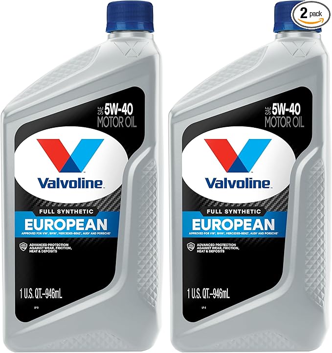 Valvoline European Vehicle Full Synthetic SAE 5W-40 Motor Oil 1 QT (Pack of 2)