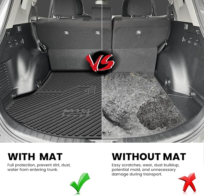 LASFIT Cargo Liner for Toyota RAV4 2013-2018 TPE All Weather Custom Fit Rear Trunk Mat for RAV 4 2013/2014/2015/2016/2017/2018 Gas Hybrid and Prime Accessories, Black