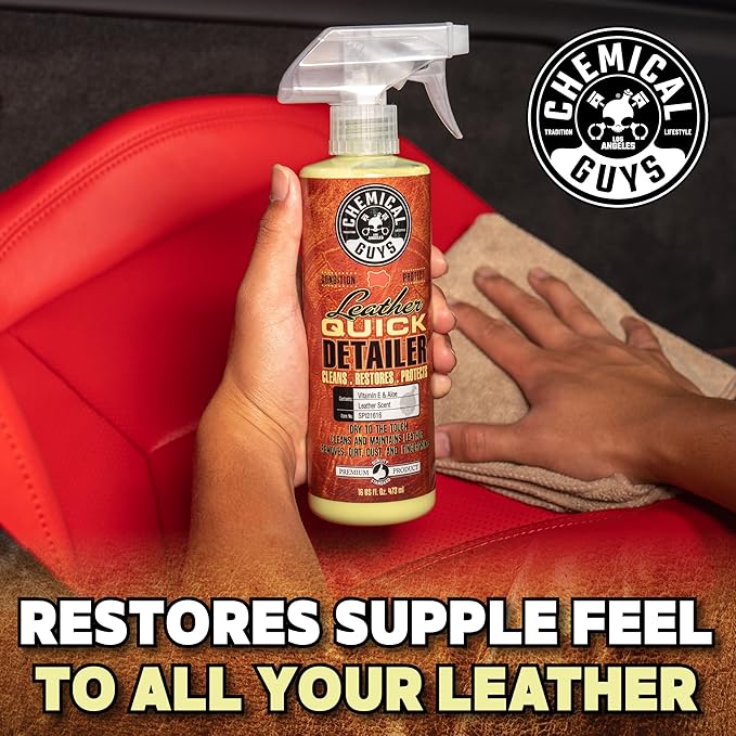 Chemical Guys SPI21616 Leather Quick Detailer for Car Interiors, Furniture, Apparel, Shoes, Sneakers, Boots, and More (Works on Natural, Synthetic, Pleather, Faux Leather and More), 16 fl oz