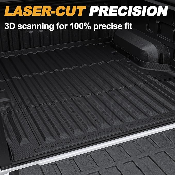 Bed Mat for Ford Ranger 2025 2024, All Weather Truck Bed Liner for 2025 Ford Ranger Accessories, 5FT 59.6'' TPE Cargo Liner Truck Mat