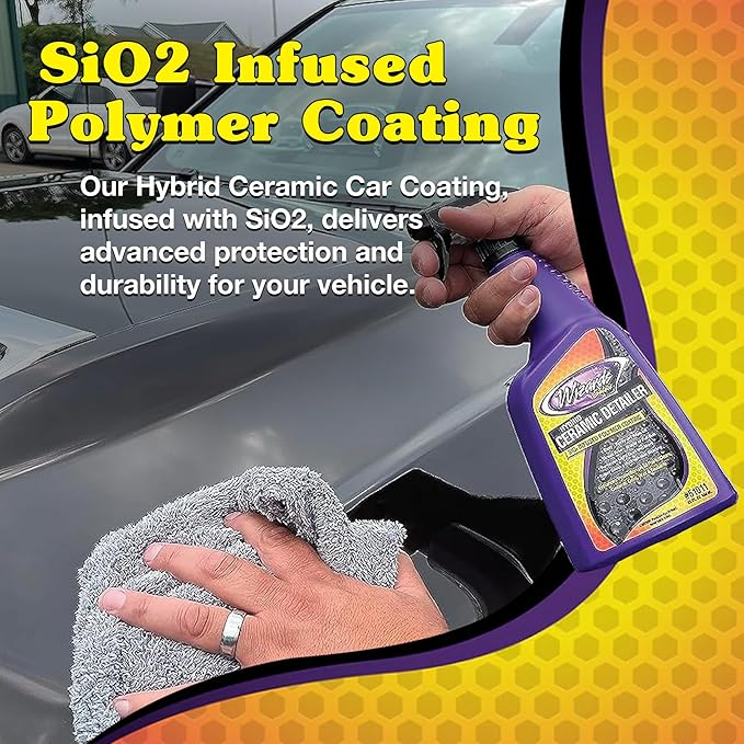 Wizards Select Hybrid Quick Ceramic Detailer Spray - 22 fl oz - SiO2 Infused Polymer Coating & Ceramic Spray Wax to Protect Paint, Ceramic Coat, Wax & Sealants