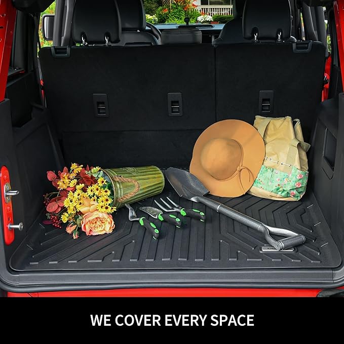 OEDRO Cargo Mat Fit for 2015-2025 Ford Edge, TPE Custom Fit All Weather Protection Edge Cargo Trunk Liner, Black