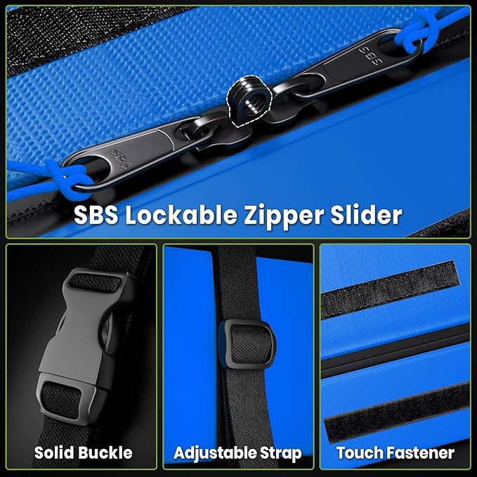 Car Rooftop Cargo Carrier Bag, 16 Cubic Feet Soft Roof Top Luggage Bag for All Vechicles with/Without Racks - with Waterproof Zip, Anti-Slip Mat, Door Hooks, Luggage Lock, Storage Bag