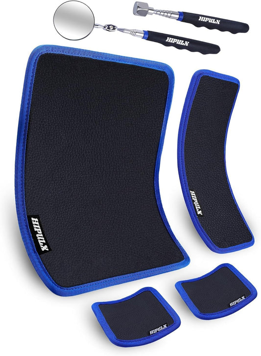 Magnetic Tool Mat Set, 4 Magnetic Pads, 40LB Tool Pad with Telescoping Magnetic Pickup Tools & Inspection Mirror, Tools Organizer for Garage, Workshop & Auto Repair