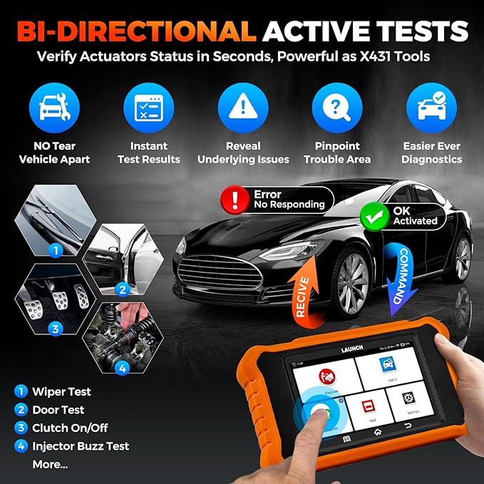 LAUNCH Creader Elite V2.0 for BMW OBD2 Scanner, Full System Diagnostic Bi-Directional Scan Tool, ECU Code, All Services, Active Tests, Battery Registration Tool for BMW Mini RR, Lifetime Free Update