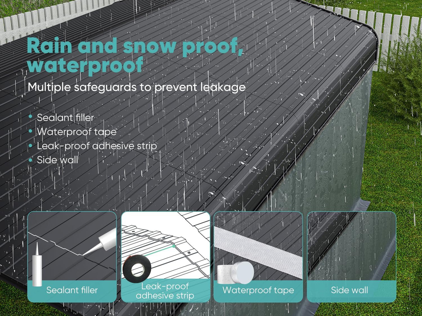 Metal Carport,Carport Canopy 12x20 Heavy Duty All Weather,Car Tent Garage with Galvanized Metal Roof,Metal Car Port for Snow,Outdoor Car Shelter