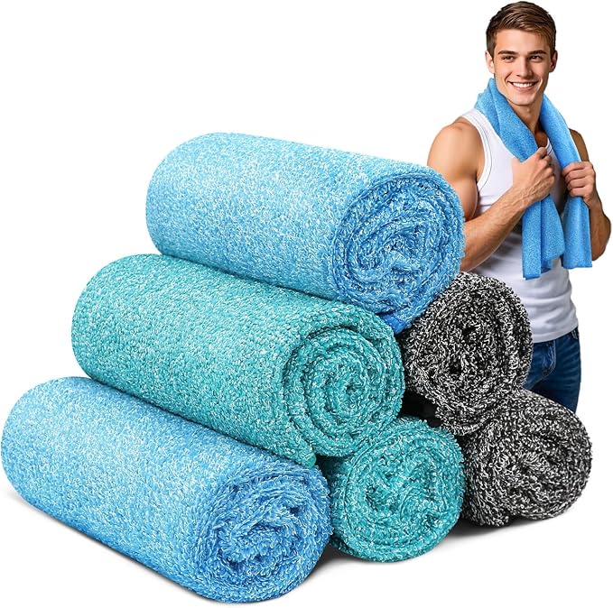 Microfiber Gym Towels for Showering Working Out Quick Dry Negative ions Large Middle Small Sizes Lightweight Gym Towel for Men Women Tennis Sports Towels for Body Hot Yoga Fitness Essentials