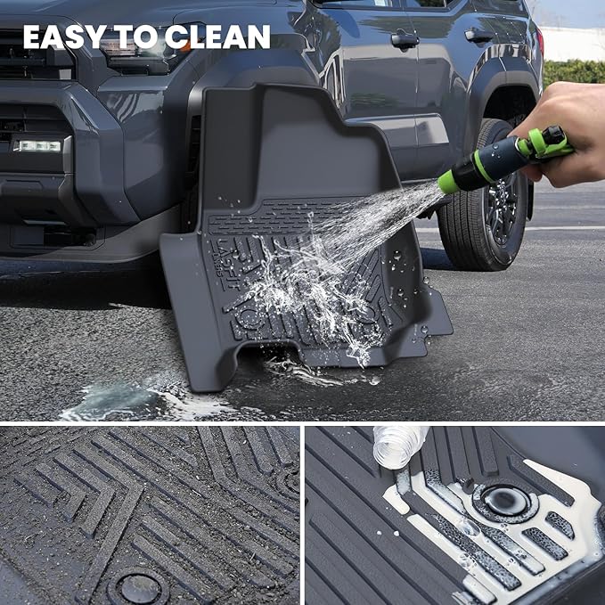 LASFIT Floor Mats for Toyota 4Runner 2025 2026 5 Seats(Not for Hybrid), All Weather TPE Custom Fit Floor Liner for 4Runner SR5/TRD/Limited 6th gen Front&Rear 4 Runner 2025-2026 Car Mats, Black