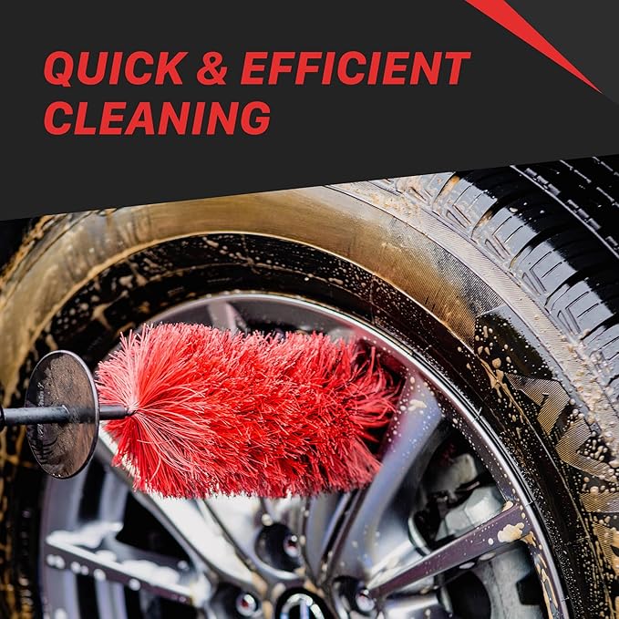 Maxshine Universal Wheel & Rim Brush Set, 2-Pack (10” & 6”) | Soft Non-Abrasive Bristles with Comfort Grip | Car Detailing Brushes for Safe Wheel & Tire Cleaning on Cars, Trucks, SUVs & Motorcycles