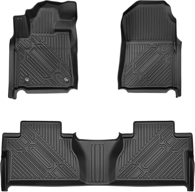 Floor Mats for Toyota Tundra (Only for CrewMax Cab 2014-2021), Custom Fit Front & Rear Row TPE All-Weather Car Liners for Trucks