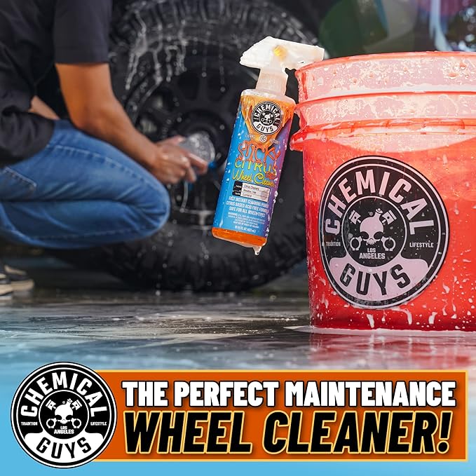 Chemical Guys CLD105 Sticky Citrus Wheel Cleaner Gel, (Safe For All Wheel Types) Works on Cars, Trucks, SUVs, Motorcycles, RVs & More, 128 fl oz, (1 Gallon)