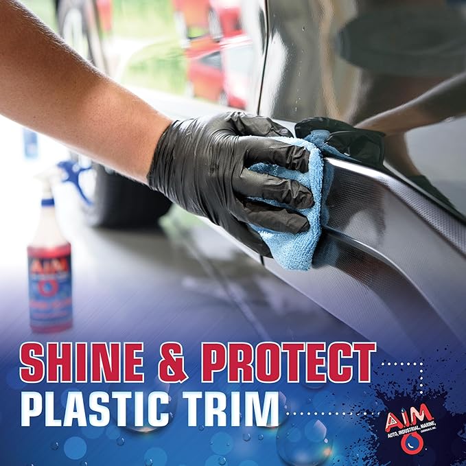 AIM Chemicals Super Gloss - Durable long lasting Tire Shine, Rubber & Vinyl Protector, Long-Lasting UV Protection, Versatile Application for Tires, Plastic Trims, Bumpers - Gal