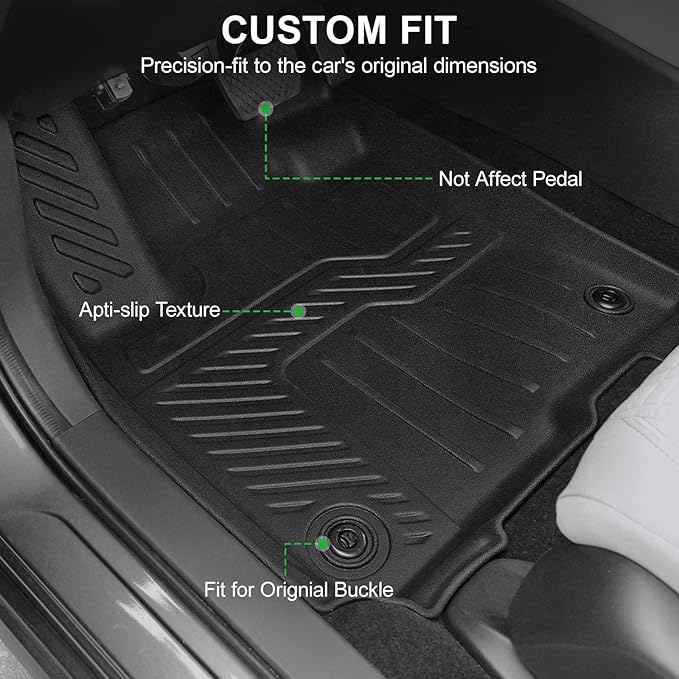Floor Mats for 2023-2025 2026 Honda HR-V (Hybrid & Gasoline), TPE All Weather Protection Interior Car Floor Liners Door Sill Guards for Honda HRV Accessories