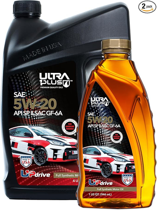 ULTRA 1PLUS SAE 5W-20 Full Synthetic Motor Oil API SP ILSAC GF-6A - 5W20 motor oil, 5 Quarts