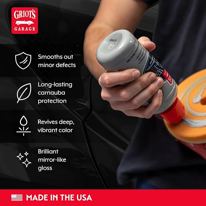 Griots Garage Liquid Wax 3-In-1 for Car Polishing and Detailing, High Gloss Shine and Carnauba-Based Protection for Auto Paint, 11013, 16oz