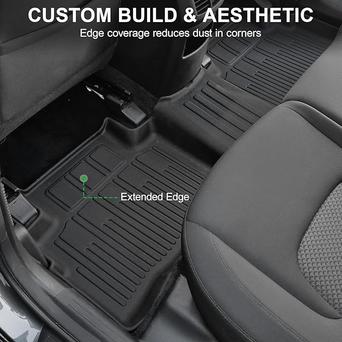 Floor Mats Custom Fit for Kia Sportage 2023 2024 2025 2026, TPE All Weather Protection Car mat Front & 2nd Row Black Automotive Liners & 4 Door Sill Guards Accessories
