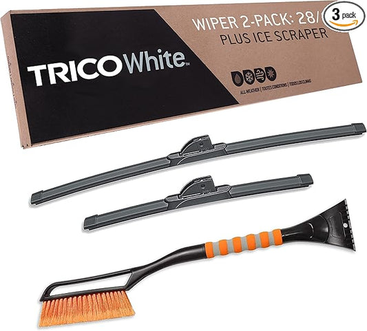 TRICO White 26" + 16" Extreme Weather Premium Winter Automotive Replacement Windshield Wiper Blades (Set of 2), Passenger and Driver Side All-Weather Beam Wiper Blades with Ice Scraper