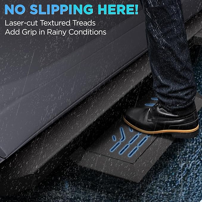 PZ Drop Down Running Boards Compatible with 2020-2025 GMC Sierra 2500HD 3500HD Double Cab, Black Heavy Duty Carbon Steel Truck Side Steps Rails Nerf Bars