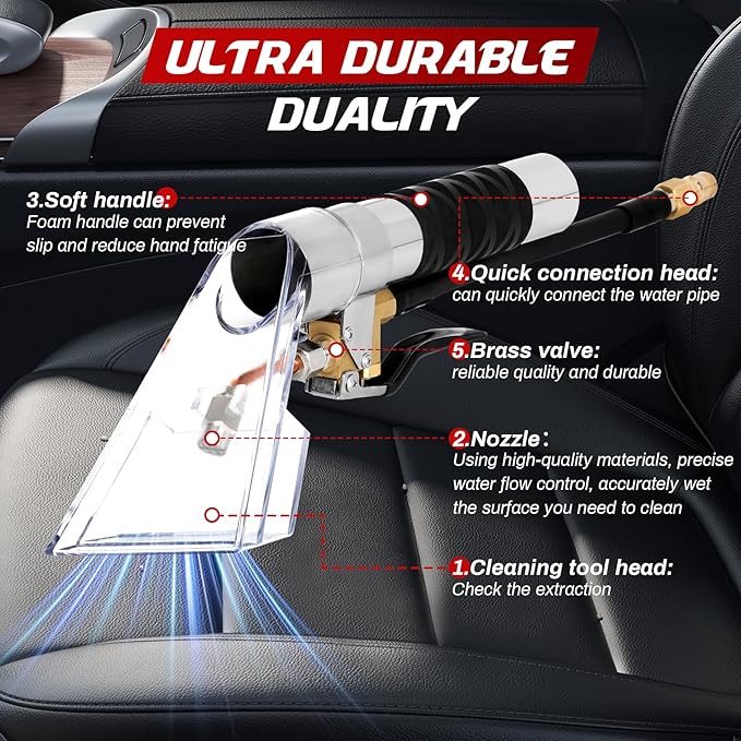 Shop Vac Extractor Kit – Powerful Carpet & Upholstery Cleaning Hose Kit for Home & Auto, Includes Wand, Hose & Adapter for Deep Cleaning